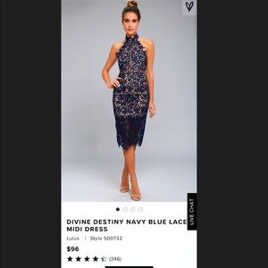 LULUS Navy Blue Dress (Medium)